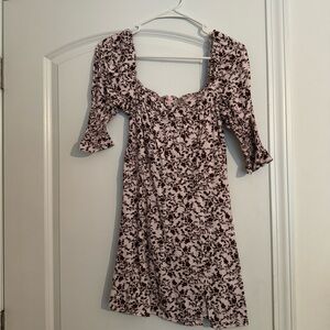 Light pink and brown floral dress, size 4, from Francesca’s